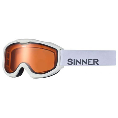 Stuiteren Afhaalmaaltijd Twinkelen Skibril Sinner Lakeridge - Unisex - Double Lens - Cat.2 - 100% UV Werend -  Oranje glas - White - Skihandel